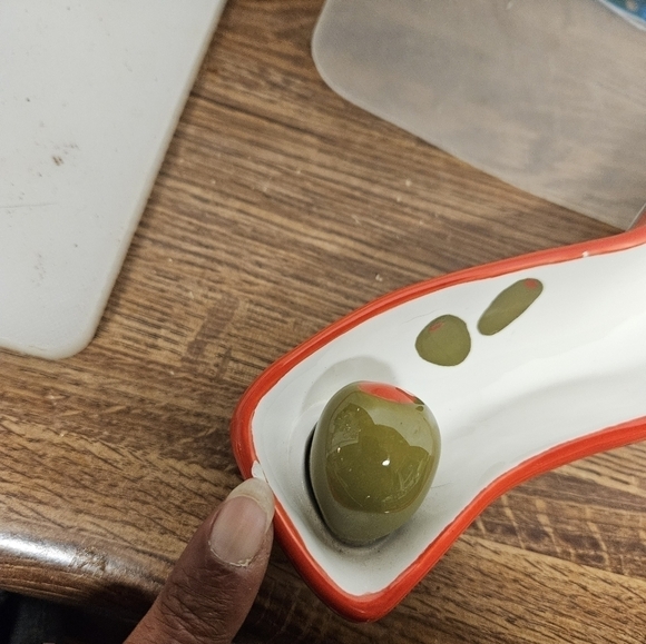 Vintage Ganz "Bella Casa" Ceramic Wave Olive Boat Server - Picture 3 of 15